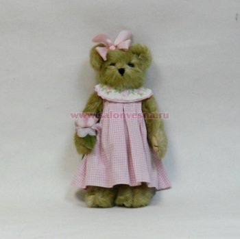 Мишка 165306 Bearington в розовом платье и цветком 170270