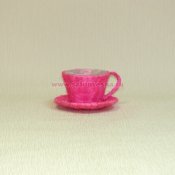 Кашпо Чашка A0211406-11P с блюдцем 15*11*8см розовый